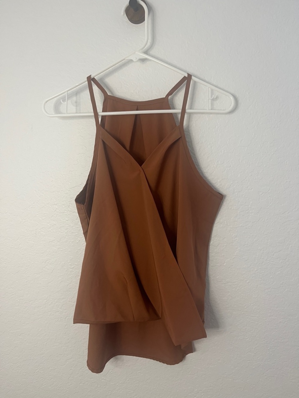 SHEIN Brown Sleeveless Draped Front Camisole
